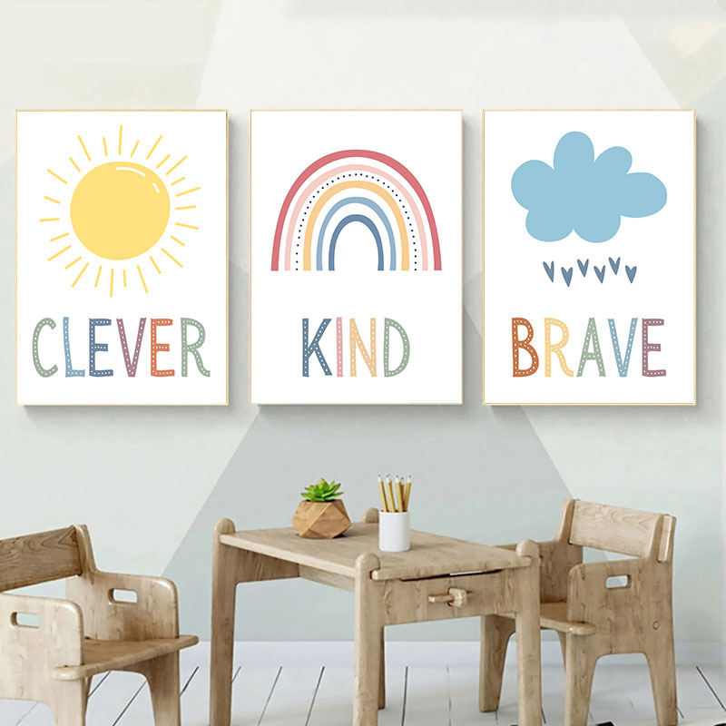 Kids Education Quote - Quadro Decorativo de Parede com Citações