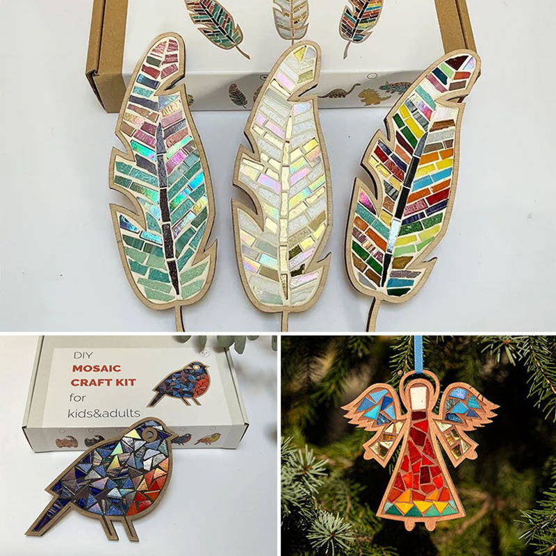 Kids Home Education - Kit DIY de Mosaico com Penas