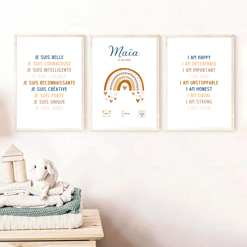 Kids Education Quote - Custom Baby Name Birth Poster, Cotações