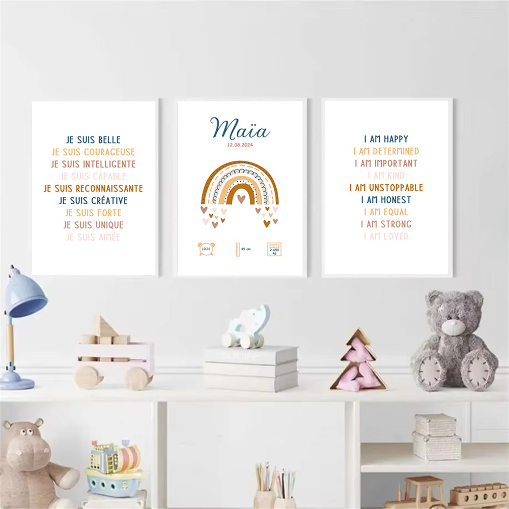 Custom Baby Name Birth Poster, - Kids Education Quote avaliação e preço